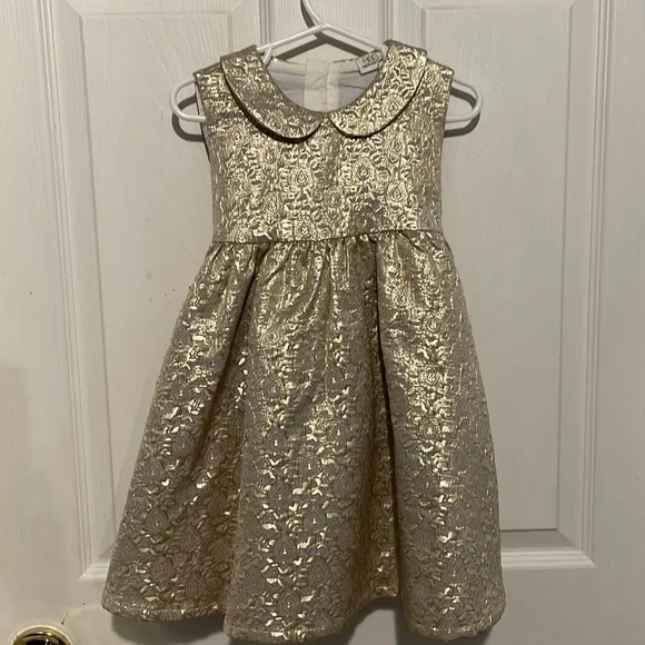 egg-baby | Dresses | Toddler Holiday Party Dress Size 4 Champagne Gold  Color